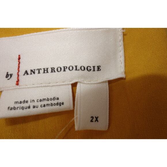 NEW Anthropologie The Soleil Slim Strapless Ruched Dress Mango Yellow Size 2X - Picture 9 of 13